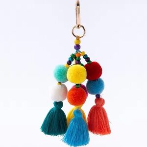 Bohe Plush Pompom Ball Keycahin Handmade Tassels Key Chain Purse Bag Charm
